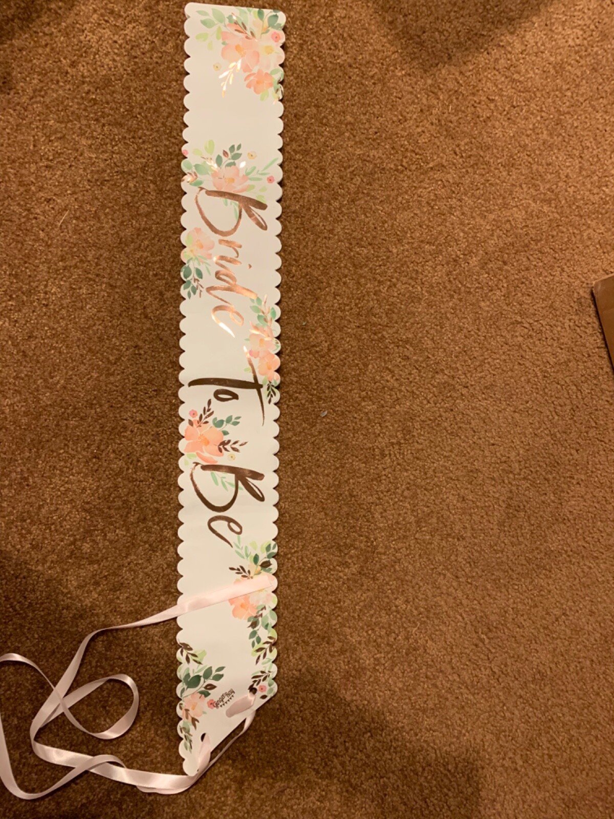 Hen Party Sash | Bride To Be Rose Gold Bachelorette Floral Favours Keepsake