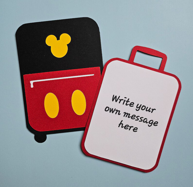 Mouse Suitcase Gift Card/Cash Holder, Kids Gift Card/Cash Holder – 2 Styles