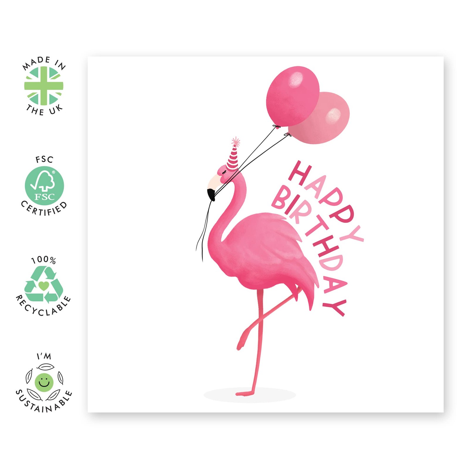 CENTRAL 23 Birthday Card For Sister – Pink Flamingo – 5.7 x inches,