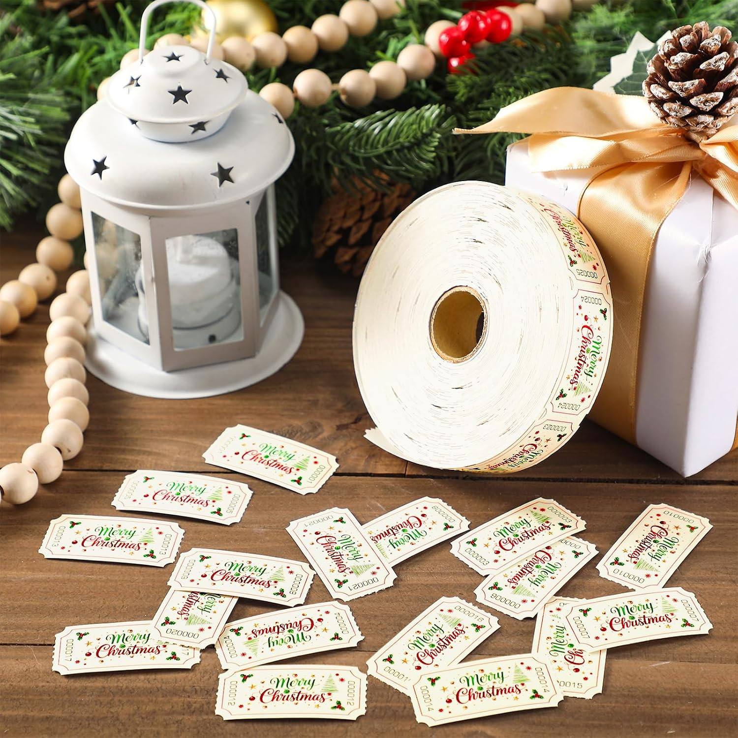 1000 Christmas Raffle Tickets Merry Christmas Carnival Raffle Tickets Red Num…