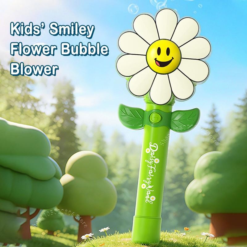 Smile Pinwheel Bubble Wand Automatic Blower LED Light-up Kids Outdoor Part