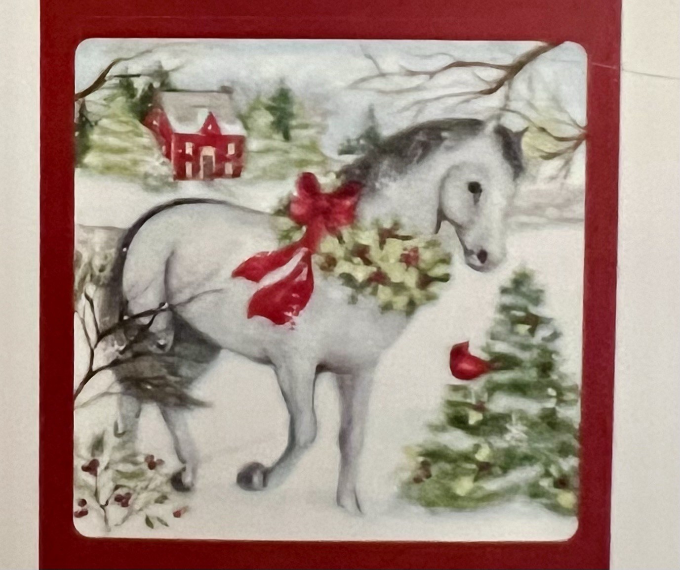 36 Christmas Horse Adhesive Labels for CHRISTMAS Cards Gifts Invitations etc BN