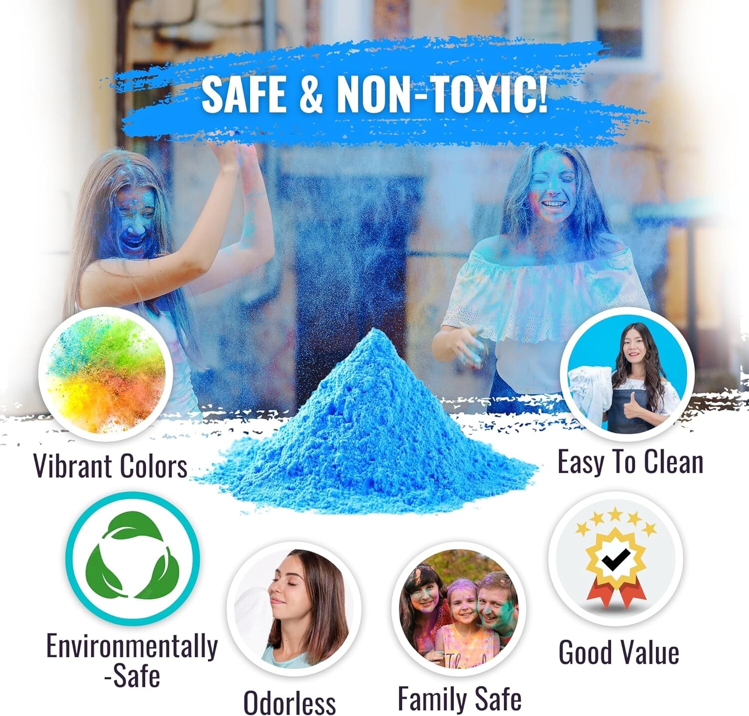 Color Blaze – 15lbs Blue Color Powder – Gender Reveal Baby Boy Color Run Holi