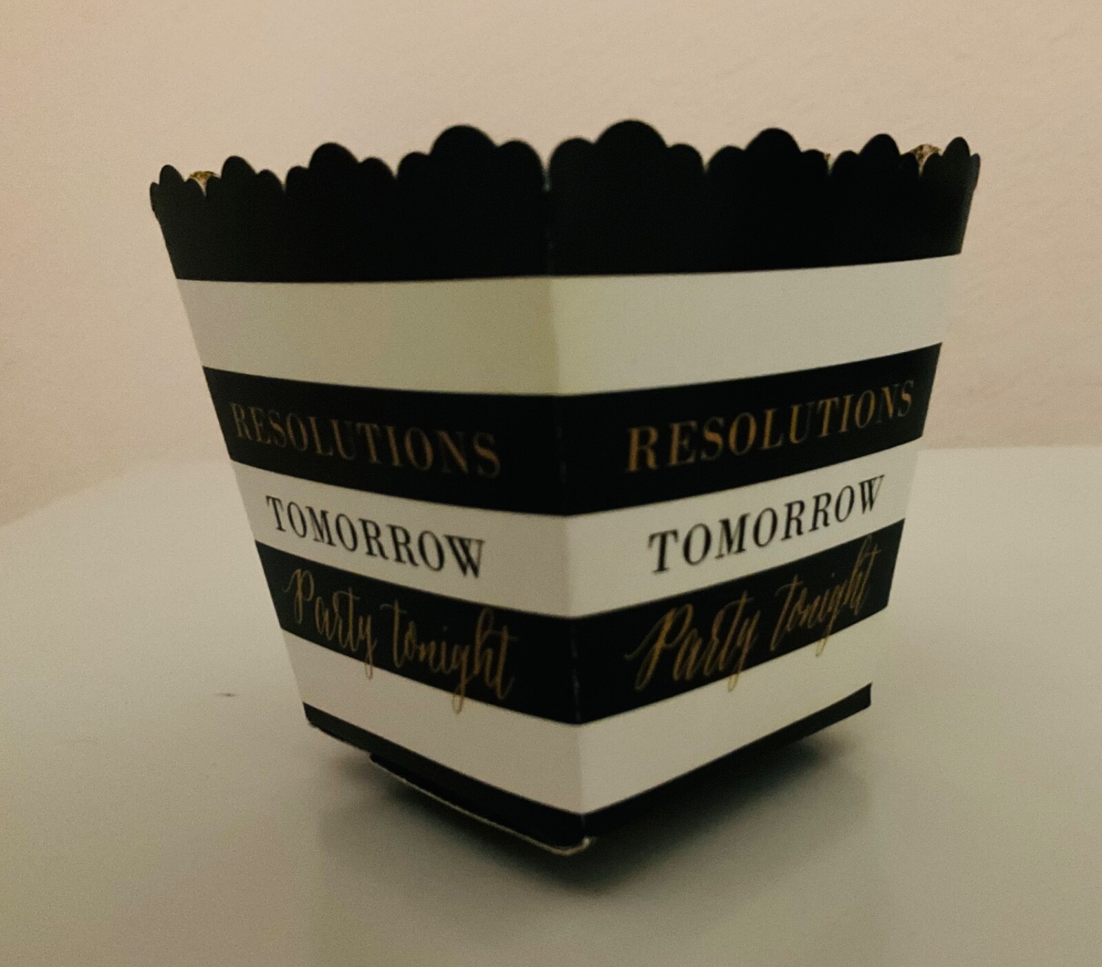 Lot of 4 New Years Eve Party Mini Favor Boxes-Resolutions Tomorrow Party Tonight