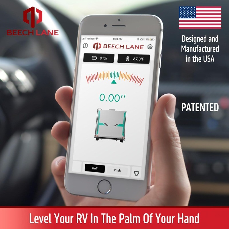 Wireless RV Leveling System, Made in the USA, User-Friendly Phone App Real-Time
