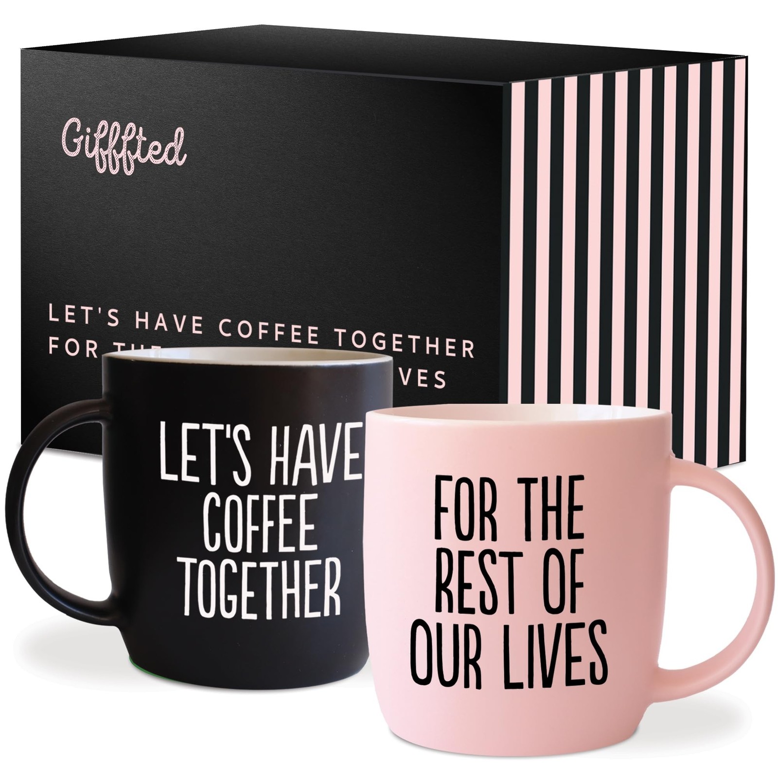 Triple Gifffted Let’s Have Coffee Together Coffee Mug Set, Engagement Wedding…