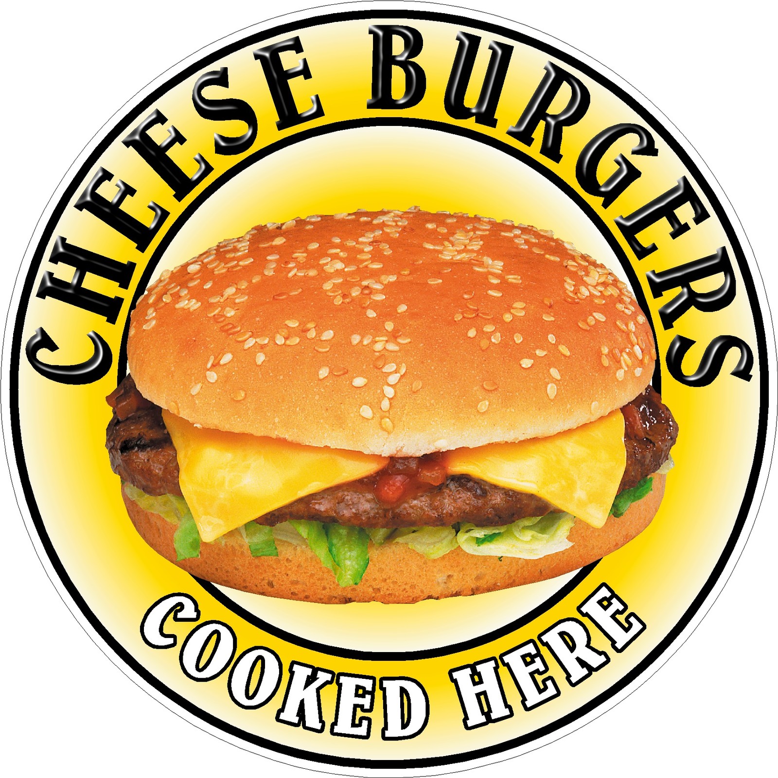 CHEESE BURGERS Sticker Printed Food Catering Cafe Resturant