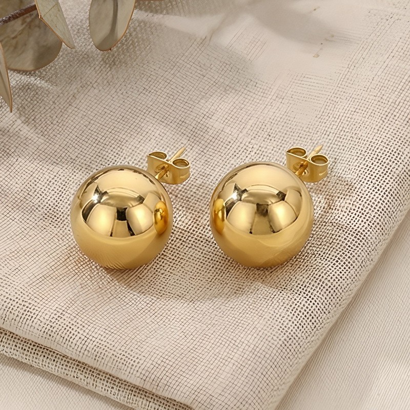 Stainless Steel Ball Stud Earrings Set – Multicolor Bead Earrings for Women Men