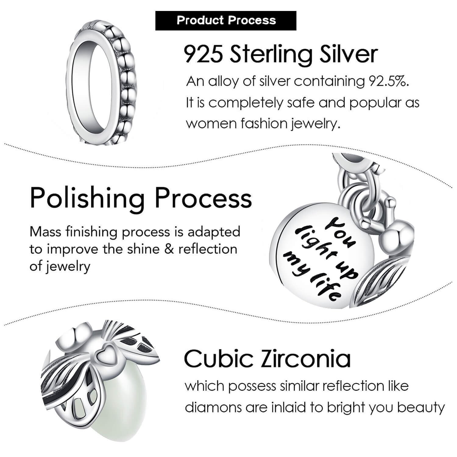 VALGACLS 925 Sterling Silver Family Love Mom Mouse Heart Charms for Bracelets…