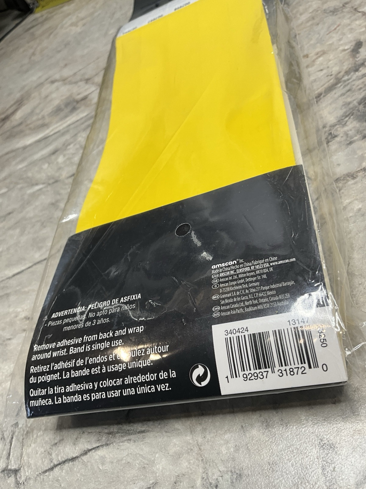 Amscan Tyvek Wristbands Yellow 500 count Events Parties Clubs Numbered GLOWS