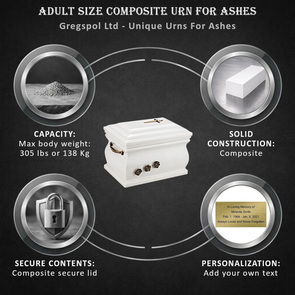 Composite Cremation Casket Funeral ashes urn for Adultr Unique Memorial URN