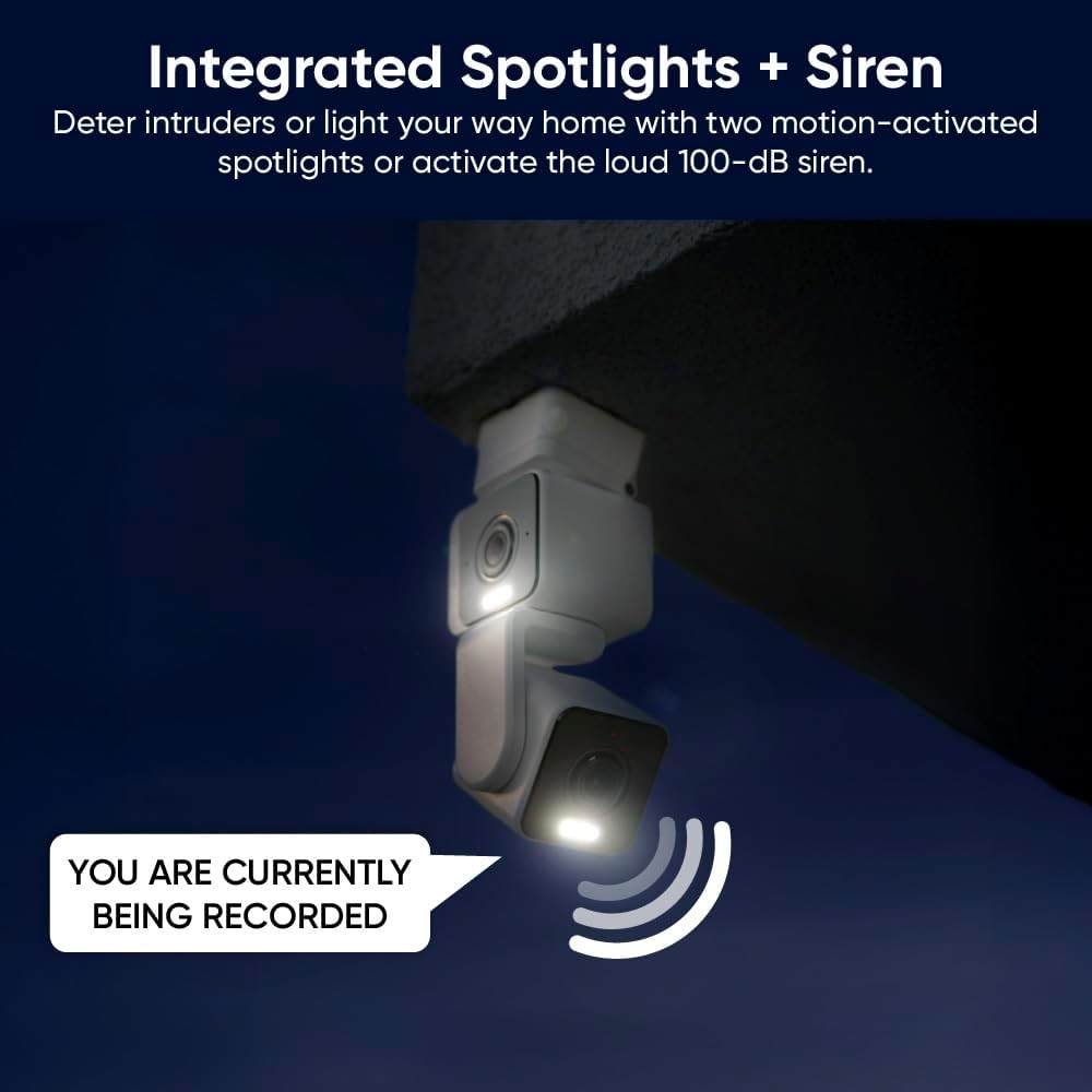 Duo Cam Pan Indoor/Outdoor IP65 2K 360° Pan/Tilt Smart Home Security Camera