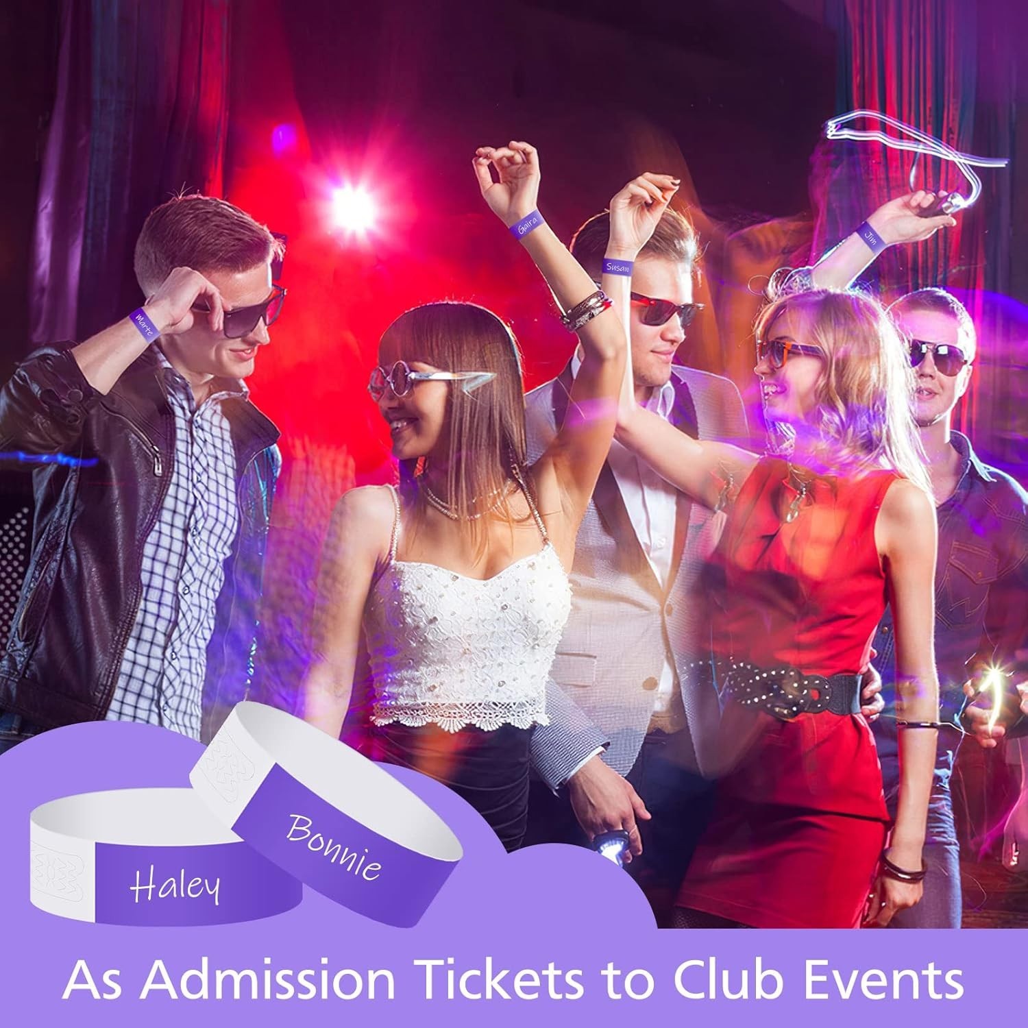Versatile 200 Pack Purple Event Bracelets – Easy Apply Waterproof Wristbands