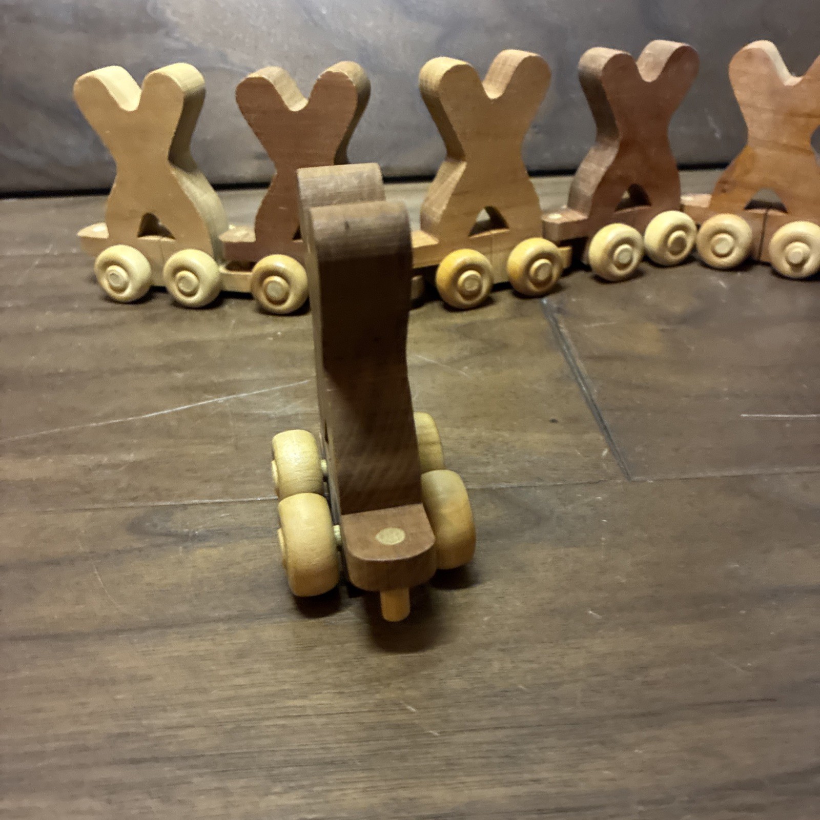 Wooden Wood Train Lot Of 8 The Letter X.