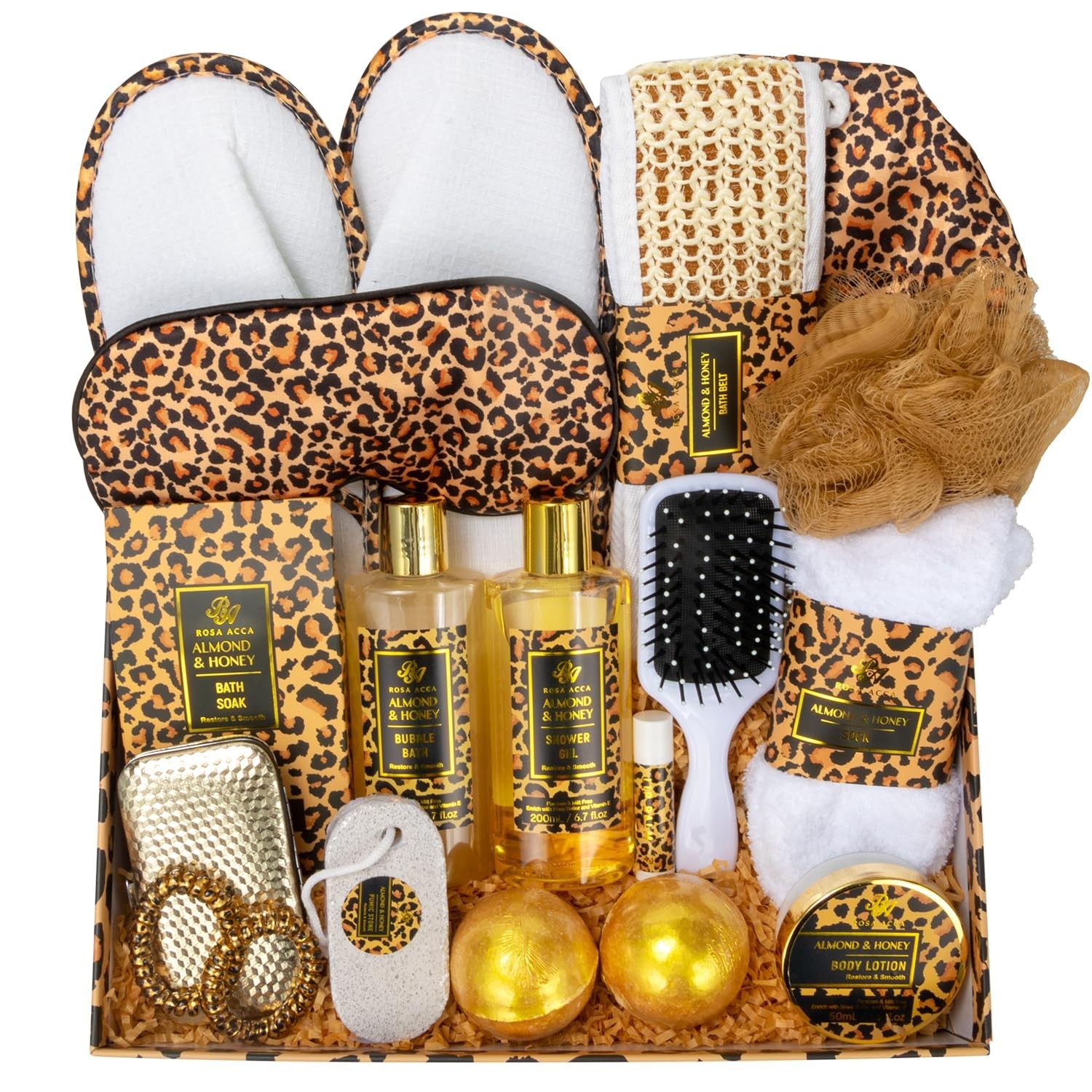 Bath Gift Set for Women, XXL 20 Pcs Skin Care Set Leopard, Slef Car… Fast Ship