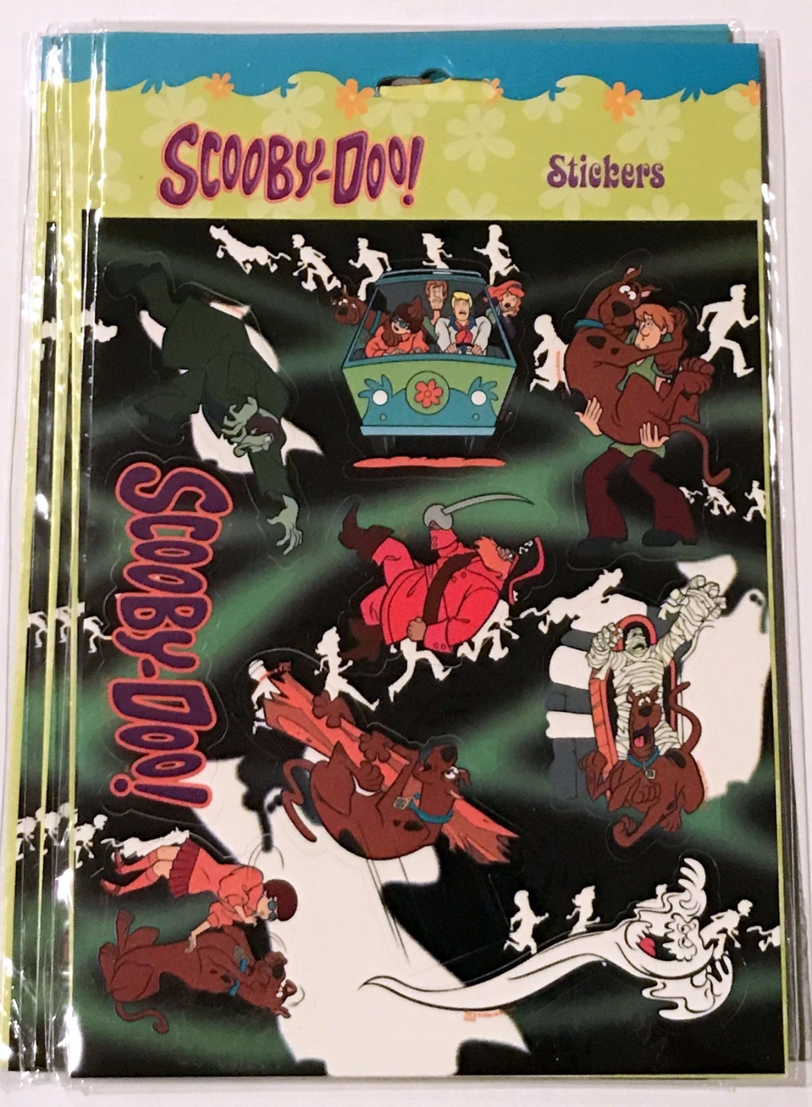 NEW! 4 SCOOBY FRIENDS & VILLANS STICKER SHEETS PARTY FAVORS INDIVIDUALLY SEALED