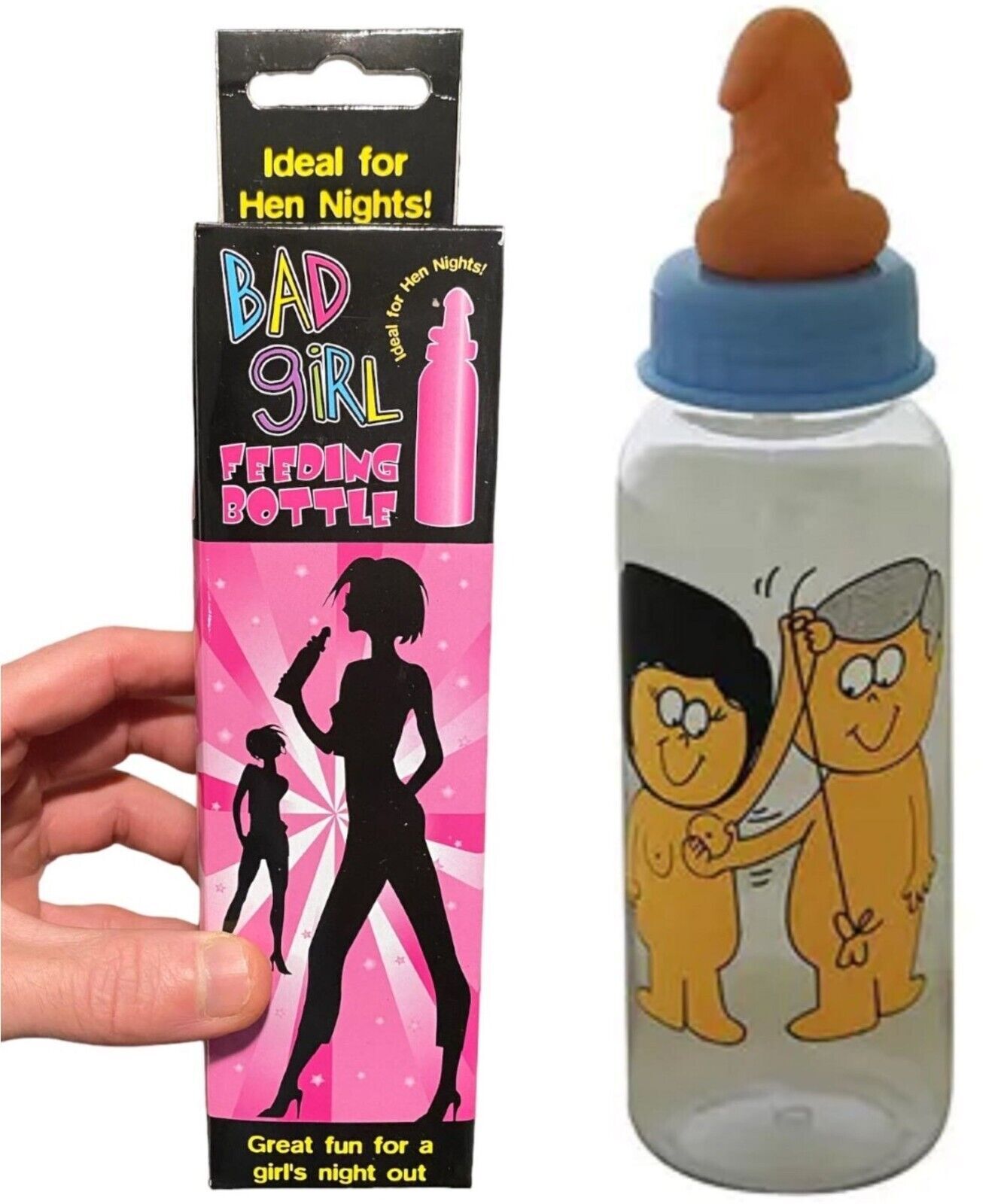 BAD GIRL Feeding Willy Pecker Bottle – Adult Joke Novelty Hen Bachelorette Party
