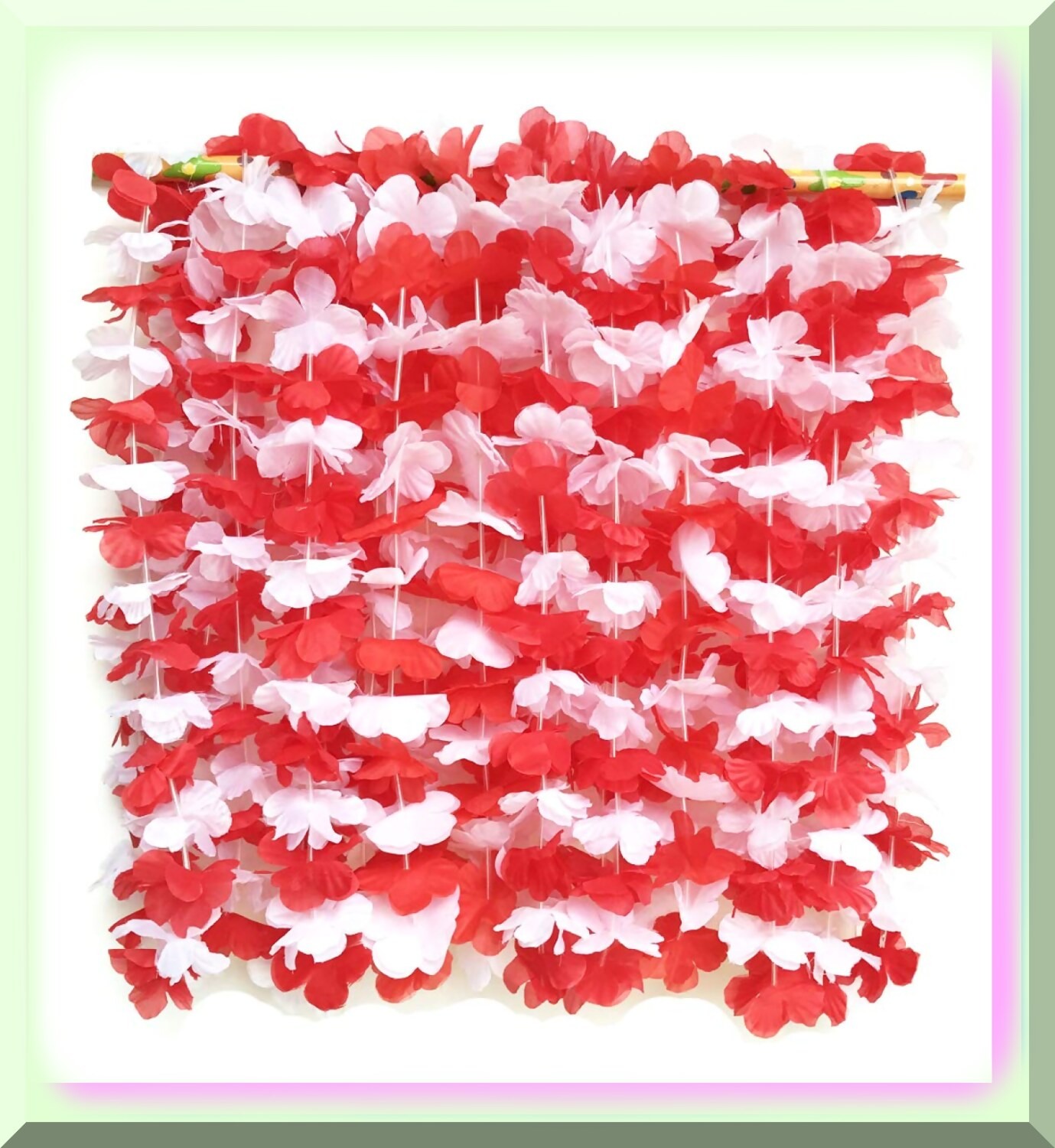 Red and White Tropical Flower Necklaces