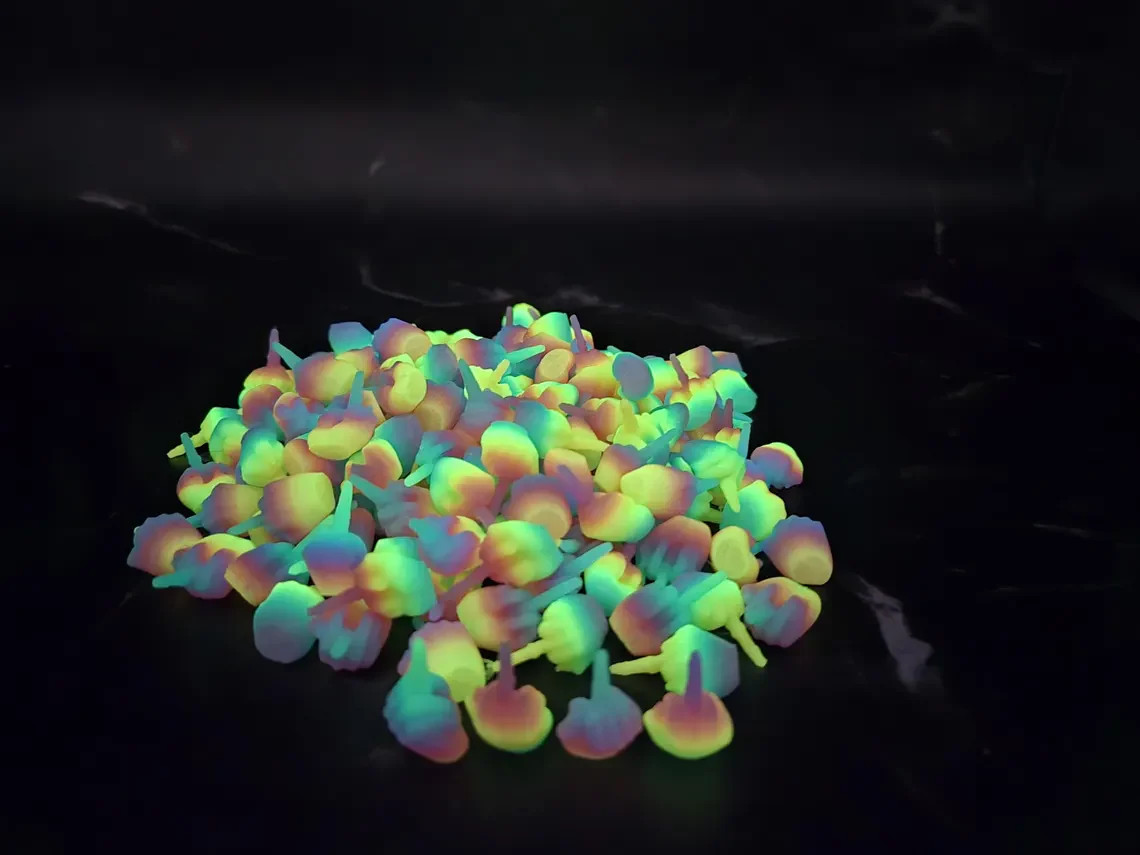 Glow in the Dark Bag of Dicks & Middle Fingers Bulk 3D Gag Gift Party Favors