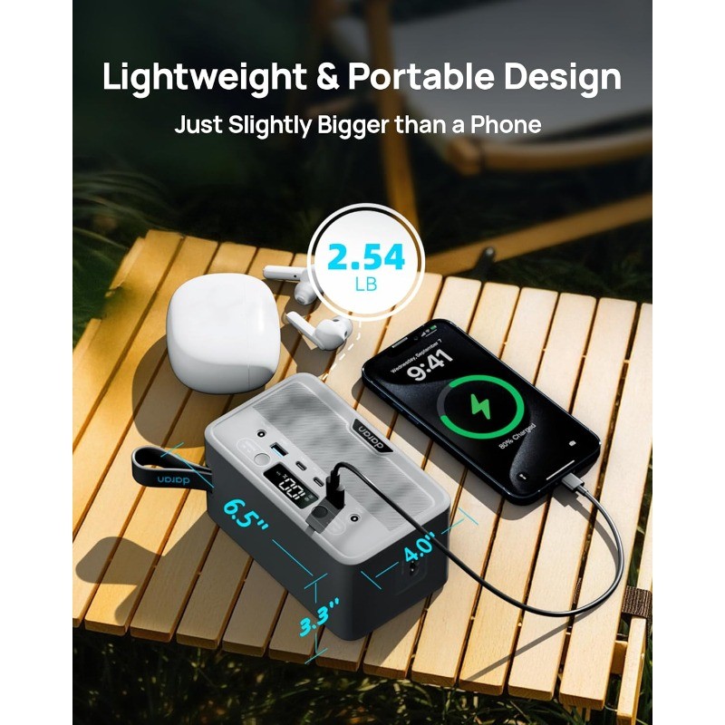 Power Station 28,000mAh LiFePO4 Battery 100W(200W Peak) Solar Power Bank