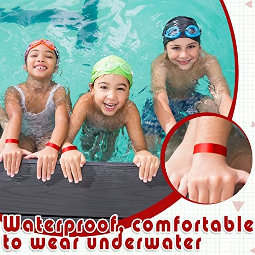 2400 Pack Neon Paper Wristbands Bulk – Waterproof, Lightweight, Adhesive – Red