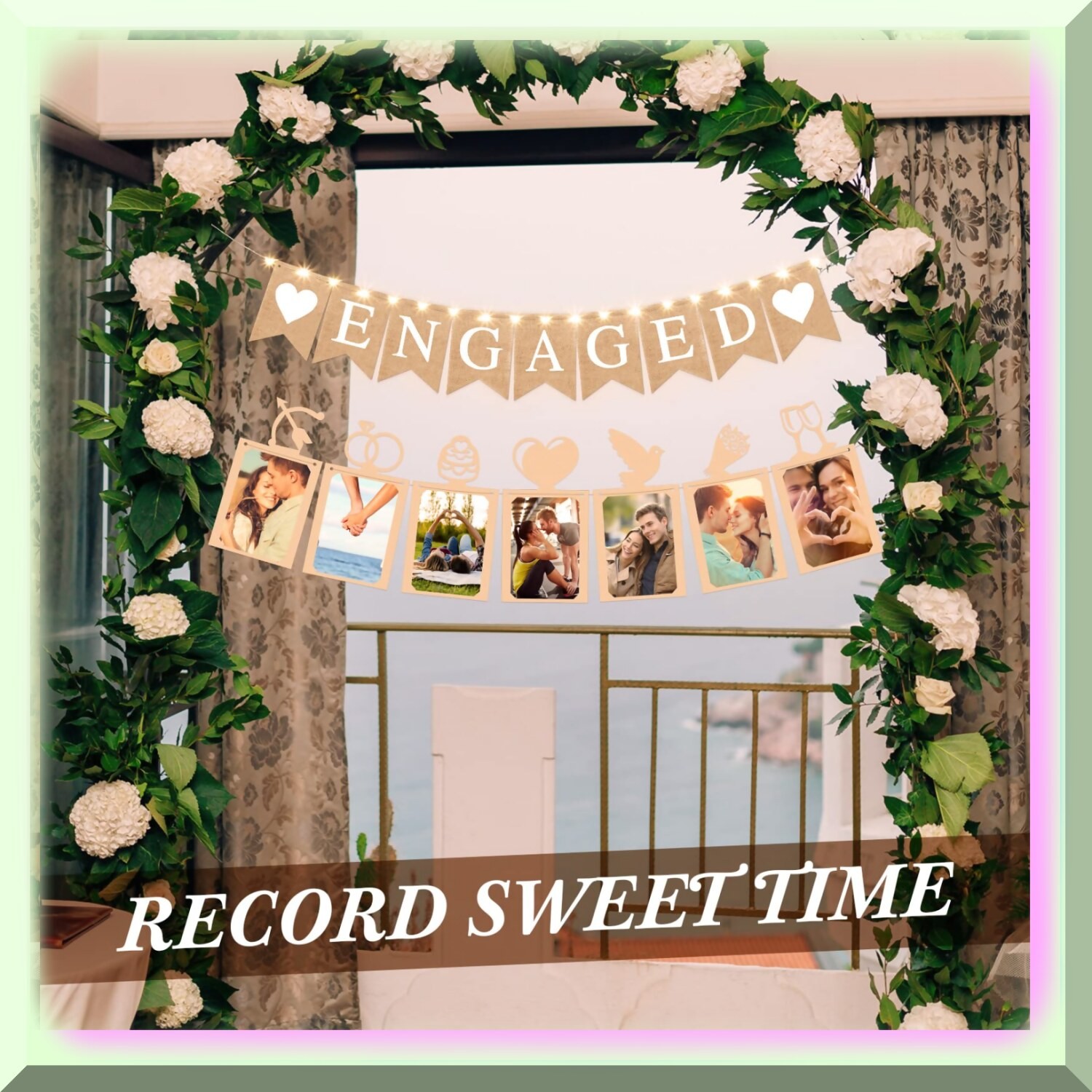 Wedding Engagement Banner and Photo Decor Set