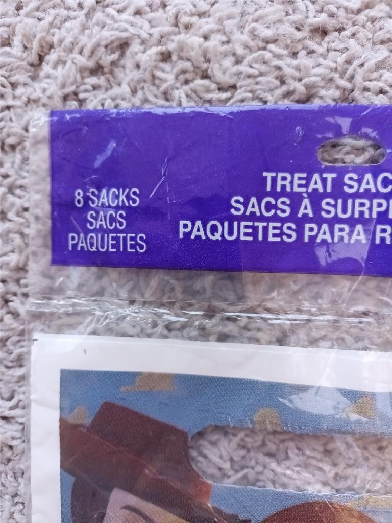 New Disney Toy Story 1995 Treat Sacks Bags 8 count NRFP Woody Rex Party Birthday