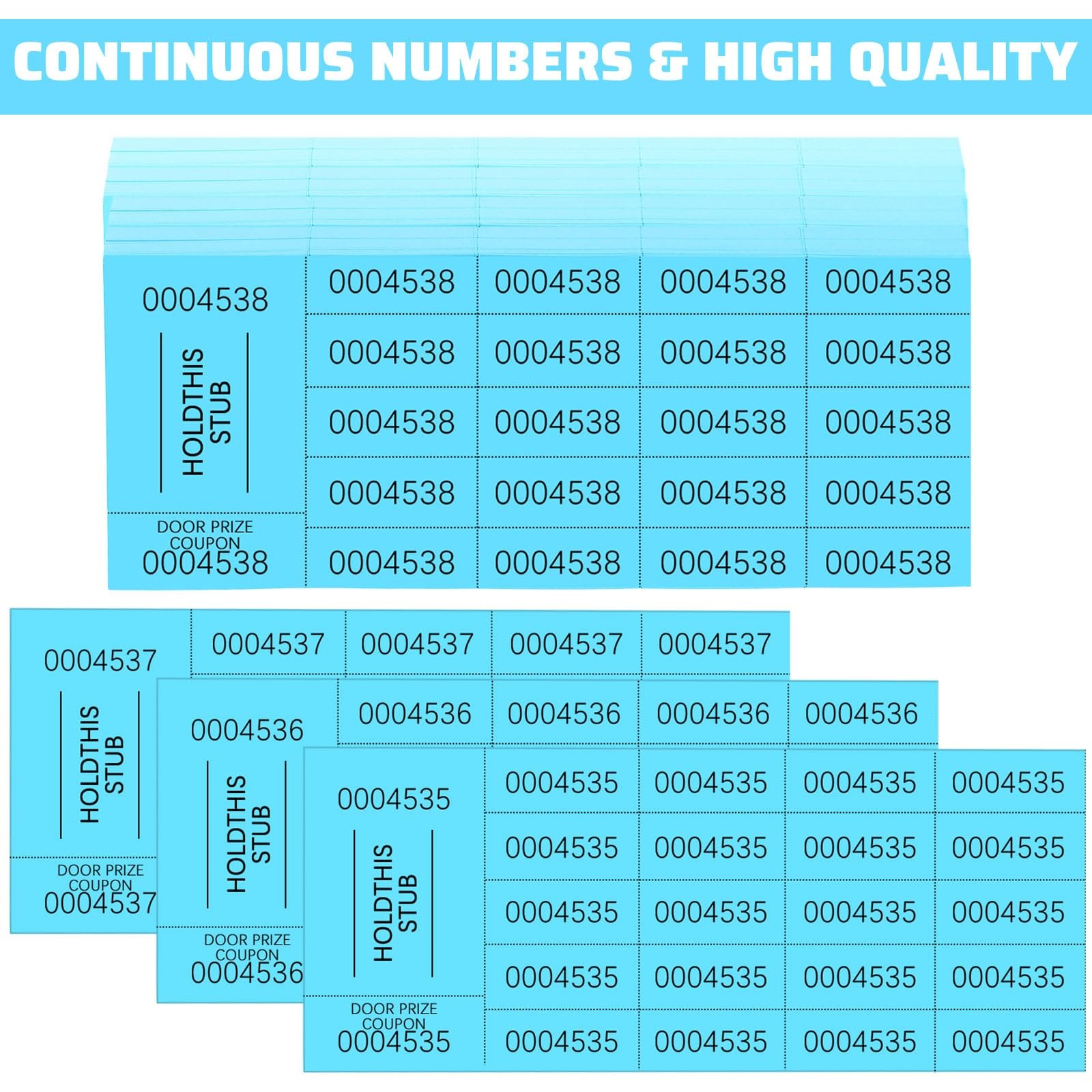 504 Sheets 20 Bid Raffle Tickets Chinese Silent Auction Event Lake Blue