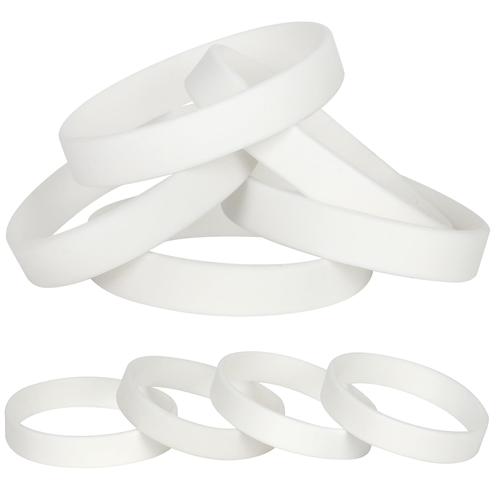 25 pcs White Silicone Elastic Wristbands Bracelet Blank Wrist bands Bracelets…