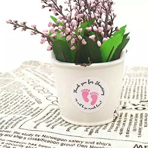 100 Pcs Set, baby girl thank you labels Party Supplies