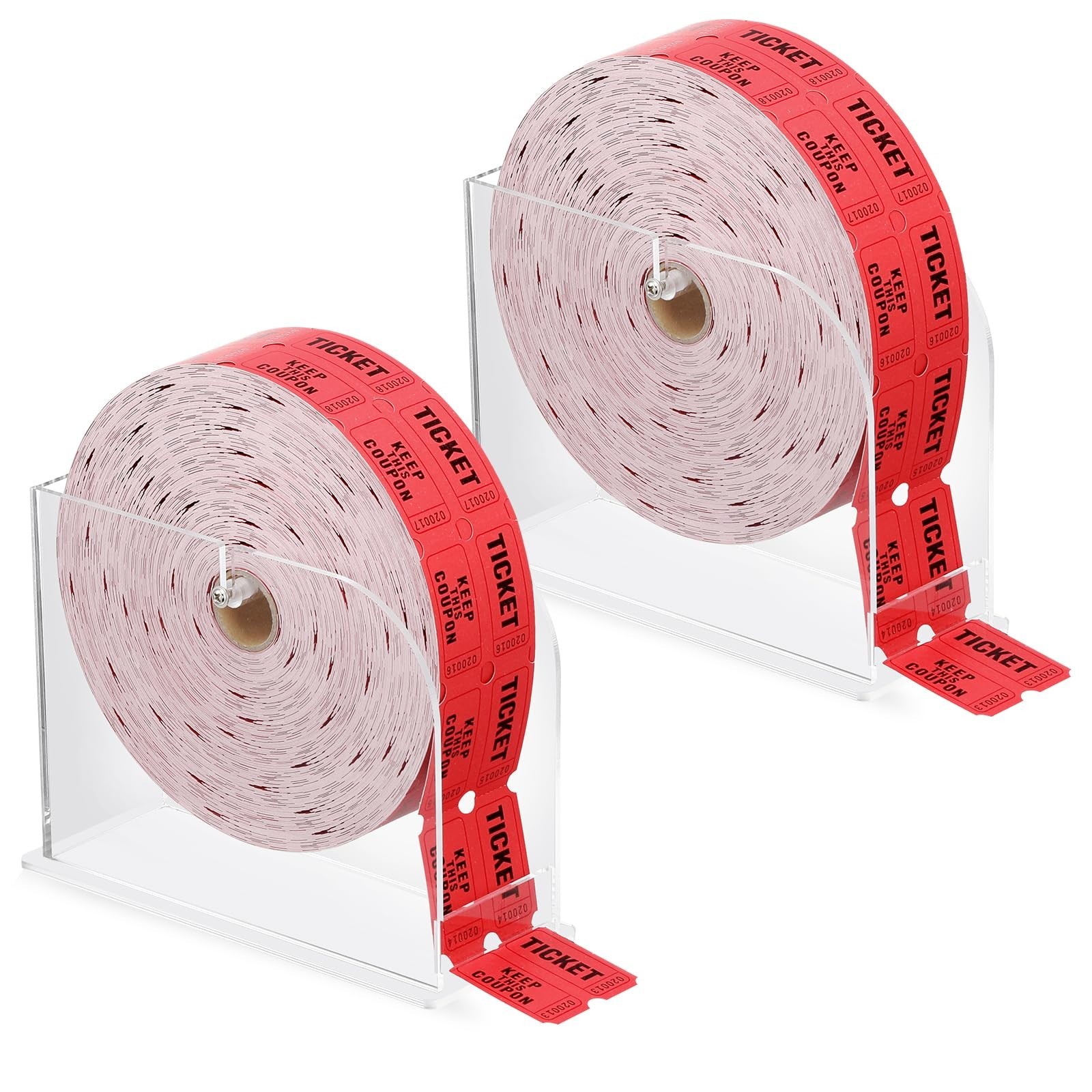 2 Pack Acrylic Raffle Ticket Dispenser Holder for Single/Double Roll Tickets – 5