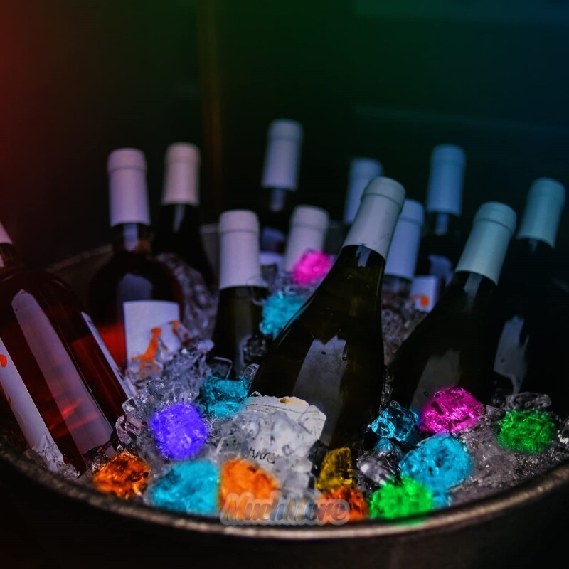 20x Waterproof Light Up Flashing LED Ice Cubes for Party Drinks Glowing Ice Cube