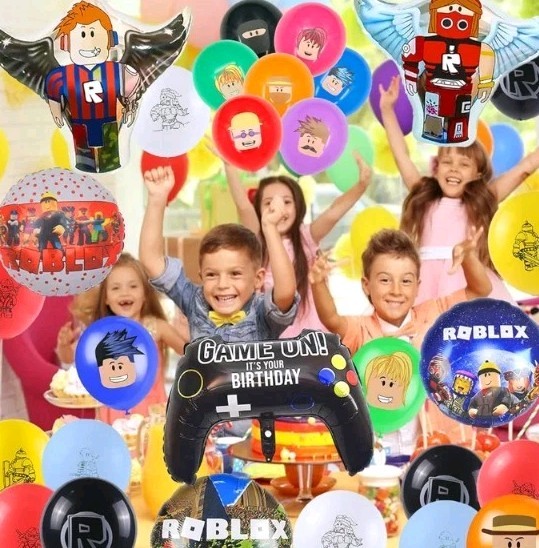 39Pcs Roblox Balloons 12” (32) Latex Birthday Party Decoration Supplies 7 Mylar