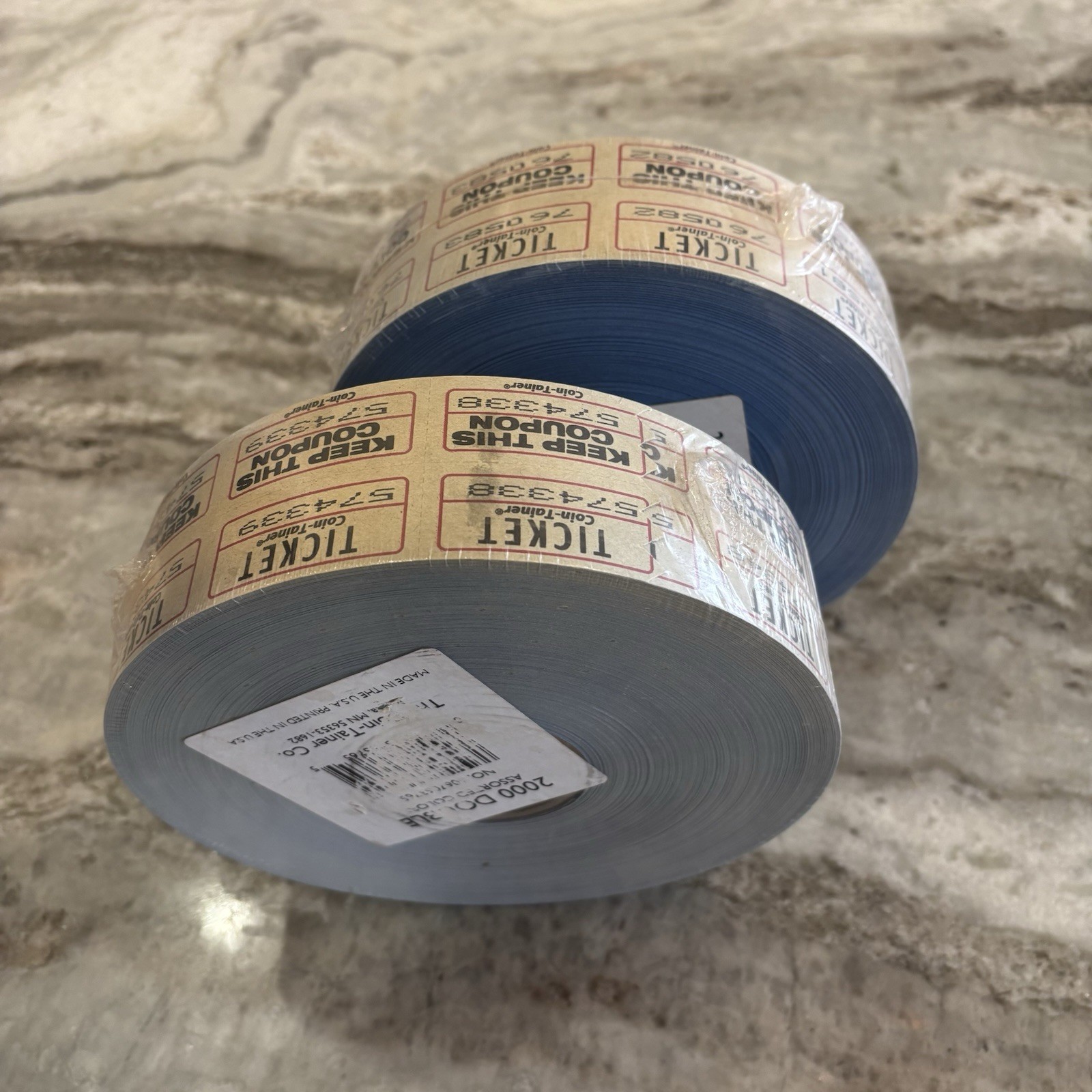 2 Rolls Raffle Tickets Double Roll Events, Carnivals 2000 Ticket Count Per Roll