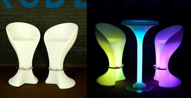 Illuminated Light Up Color Changing Led Bar Chairs Stools W/Remote Control UZO1