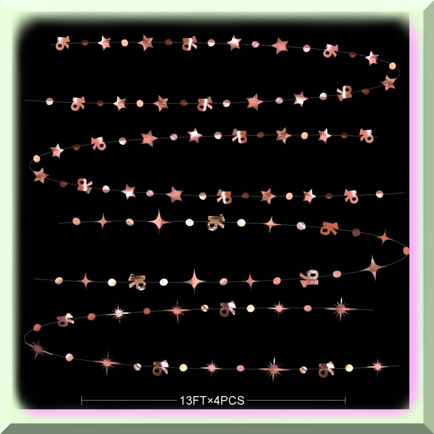 Sweet 16 Rose Gold Starry Garland Kit