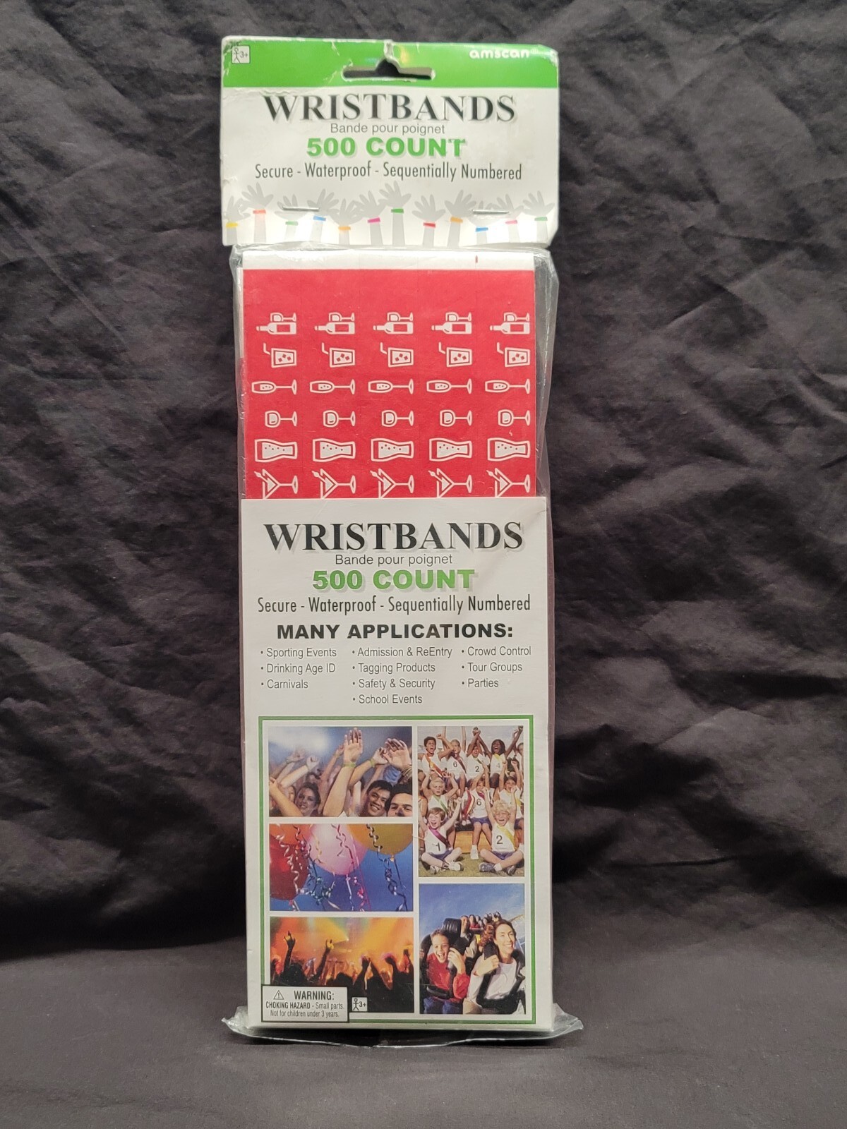 Amscan Red Wristbands 500 Count Drinking Age Verified New