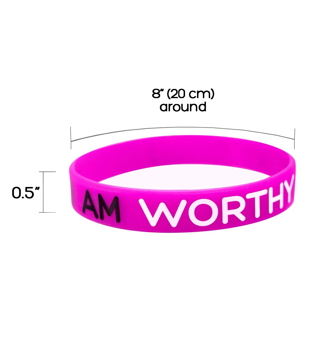 6 Pack I AM ME STRONG BEAUTIFUL WORTHY AWESOME LOVED Motivational Silicone Wr…