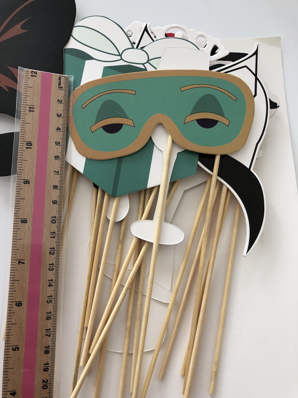 Gatsby Retro 20′ 30′ Mustache Party eye glass Selfie Photo Booth Prop Game Sign