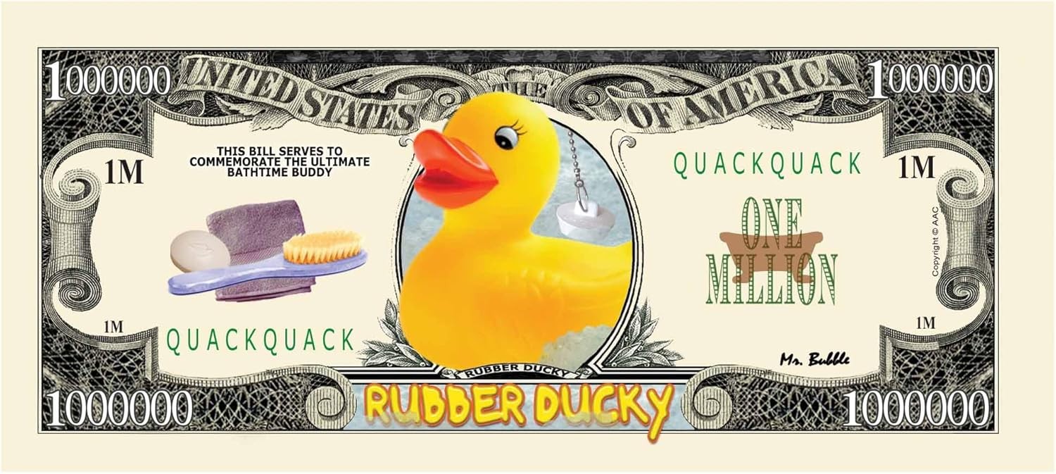1000 TOTAL – Rubber Ducky Million Dollar Collectible Novelty Bills – Funny Money