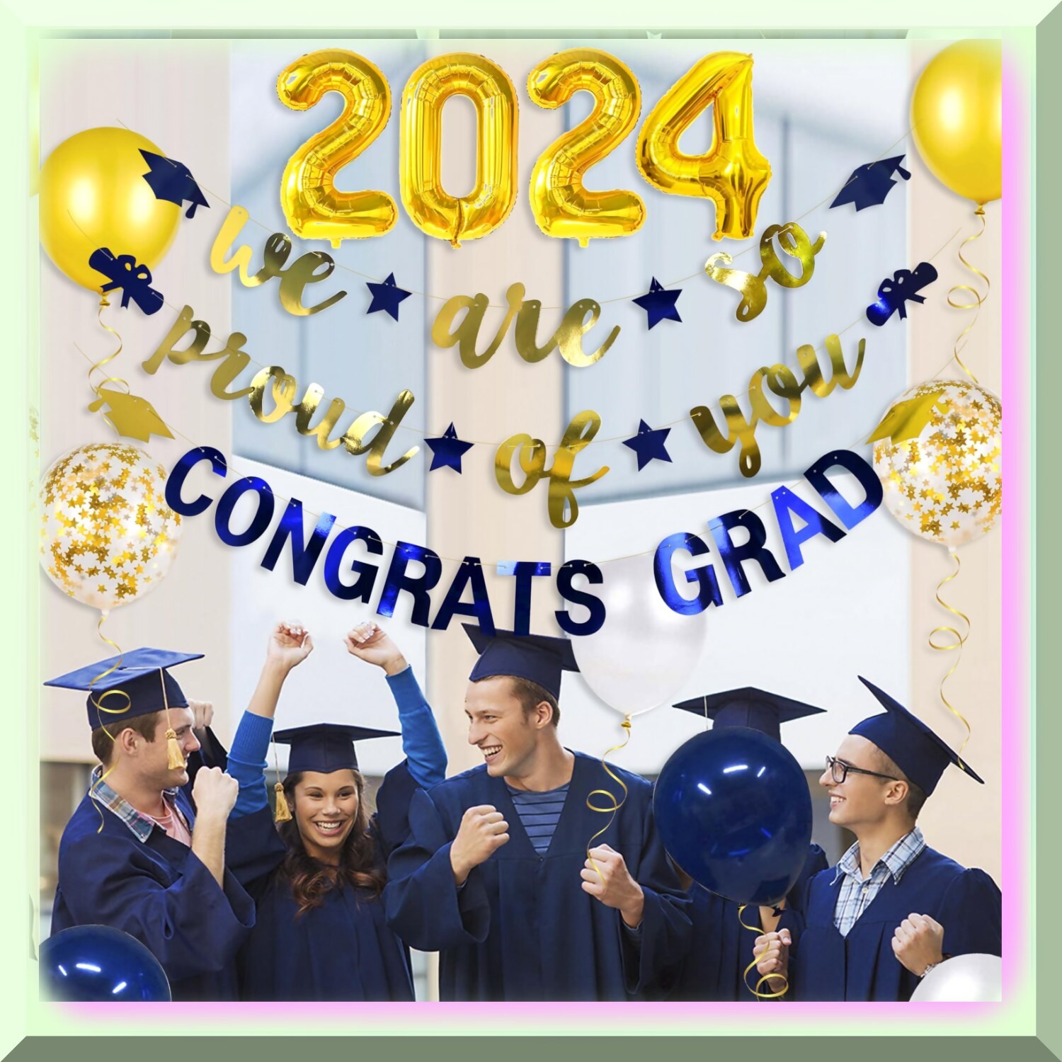 Graduation Party Kit Navy Blue Gold 2024