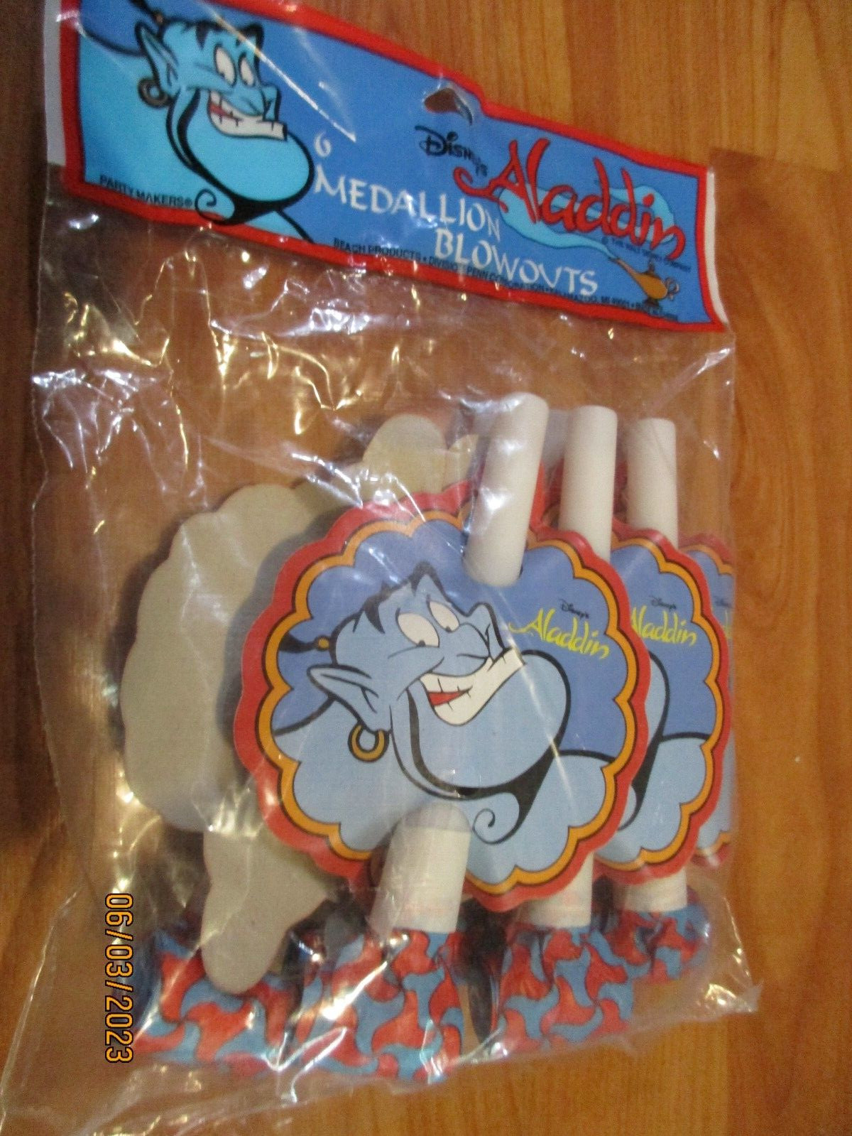 Aladdin’s Genie Medallion Blowouts Party Supplies Multi-color Party Express NOS