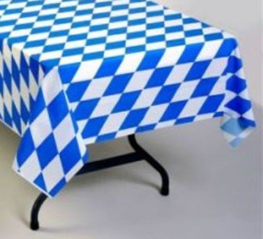 GERMAN OKTOBERFEST! BAVARIAN BLUE DIAMOND PLASTIC TABLE COVER ROLL 150′ X 40″