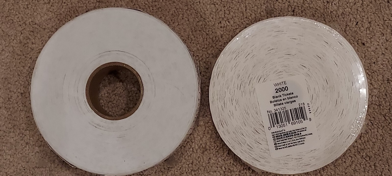 2000 Double Roll Raffle Tickets and 2000 Single Roll Blank Tickets