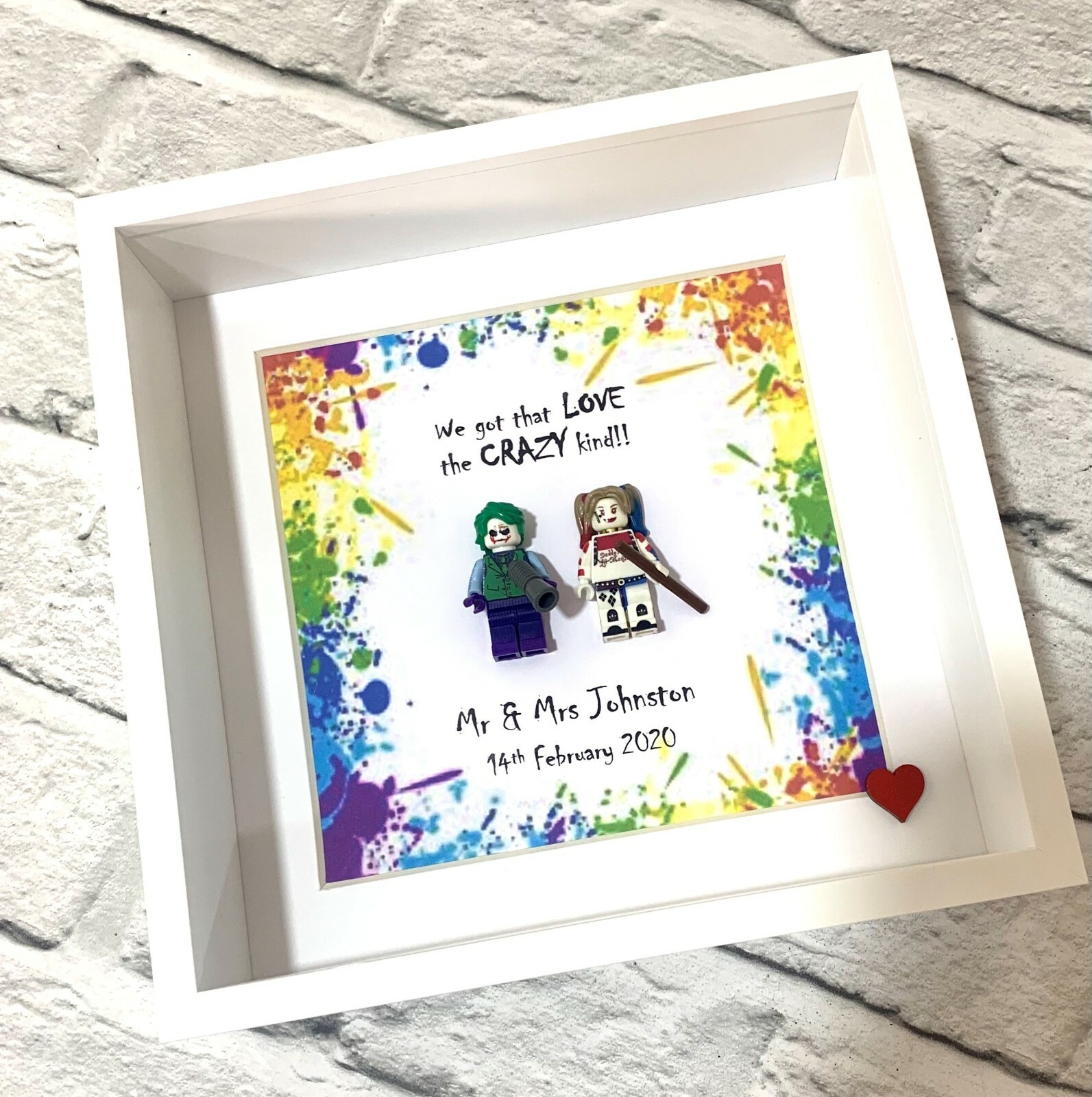 Personalised Valentines Gift | Joker & Harley Quinn | Superhero Gifts