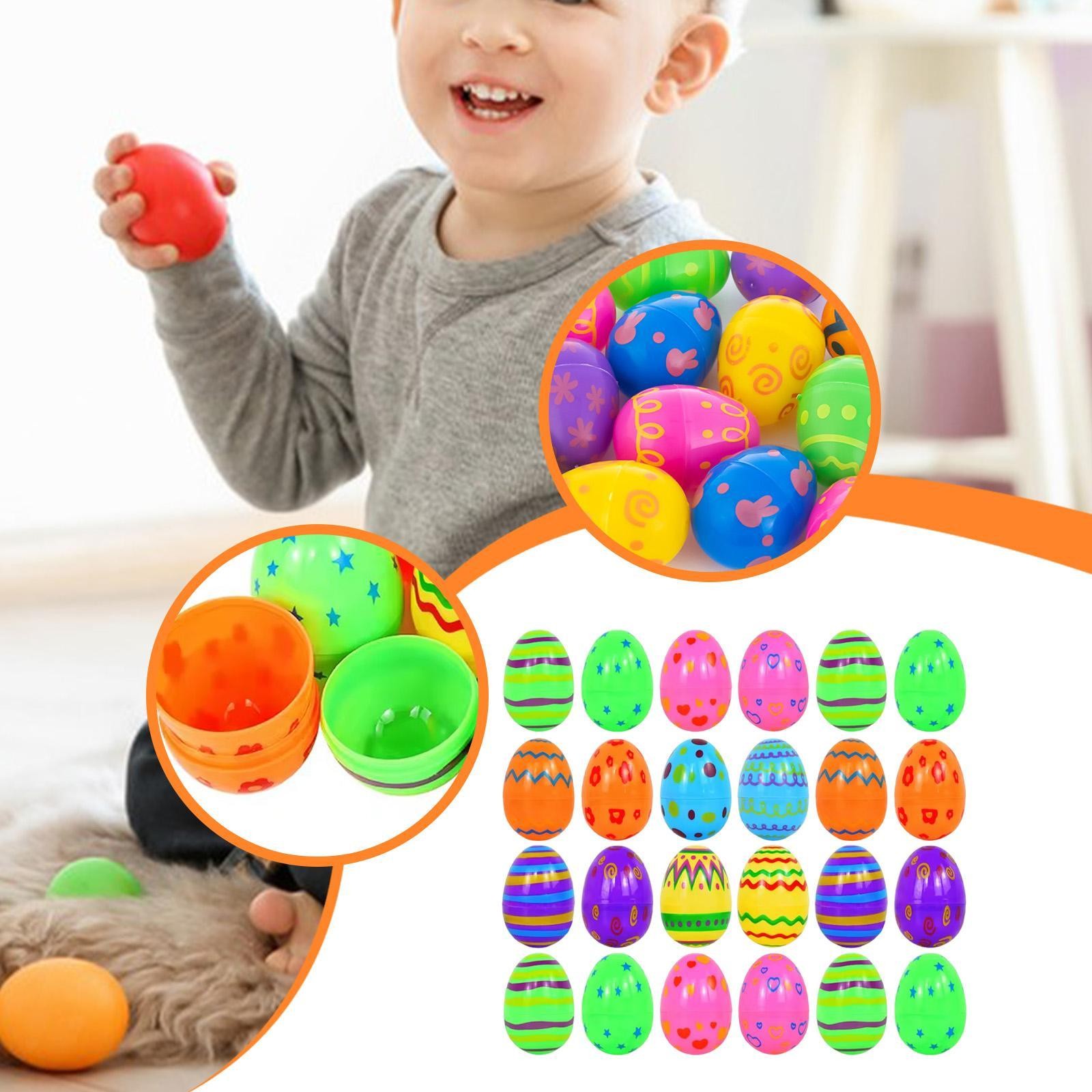 24 Pieces Fillable Easter Eggs Versatile for Easter Egg Hunt Basket Stuffers