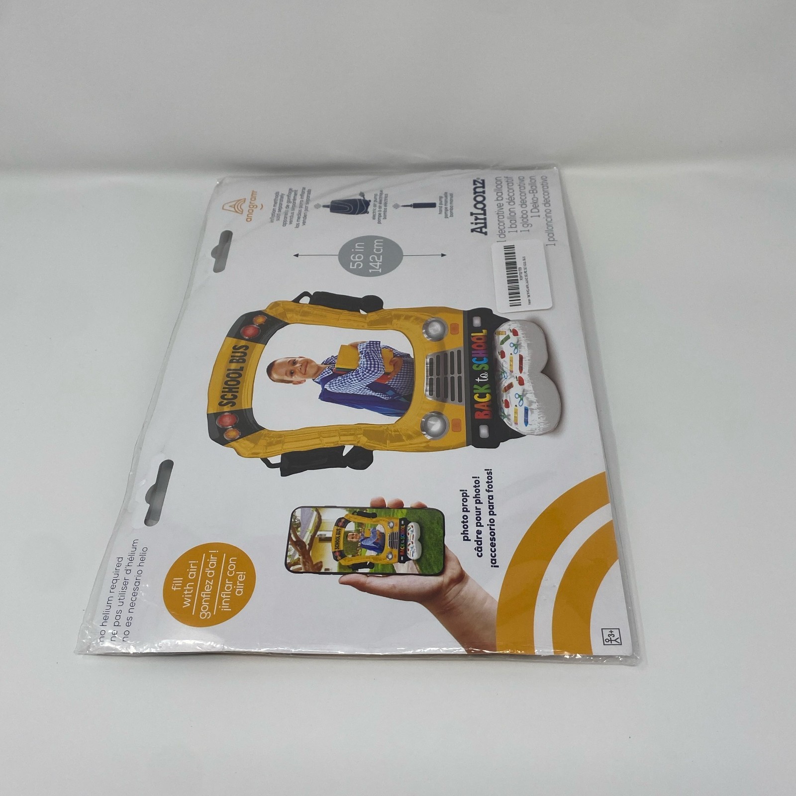 Anagram AirLoonz 56″ Selfie School Bus Foil Balloon Photo Prop – Yellow