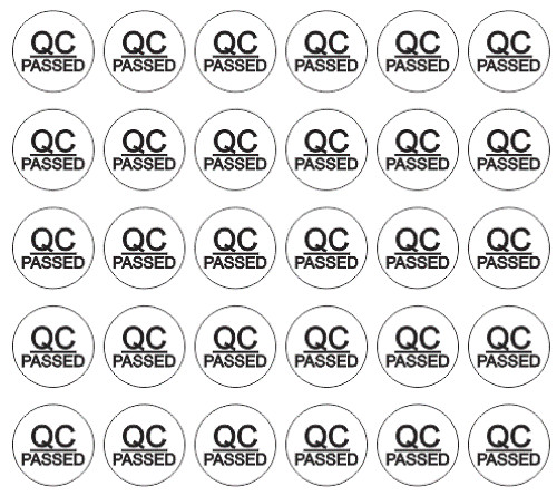 D7189 3/8″ QC Quality Control Round Vinyl Inventory Label Dot Stickers