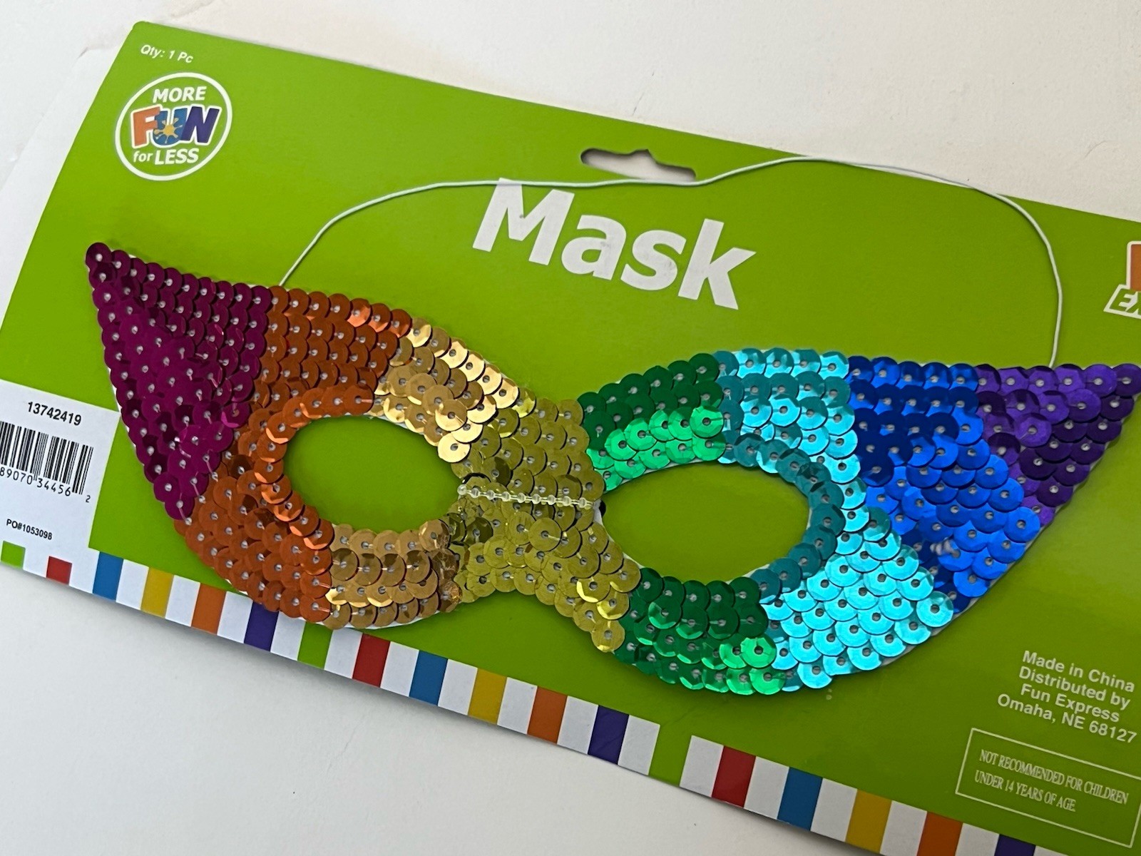 MARDI GRAS Party /Concerts/Festivals-Costume Accessory Eye Mask-Rainbow Sequin