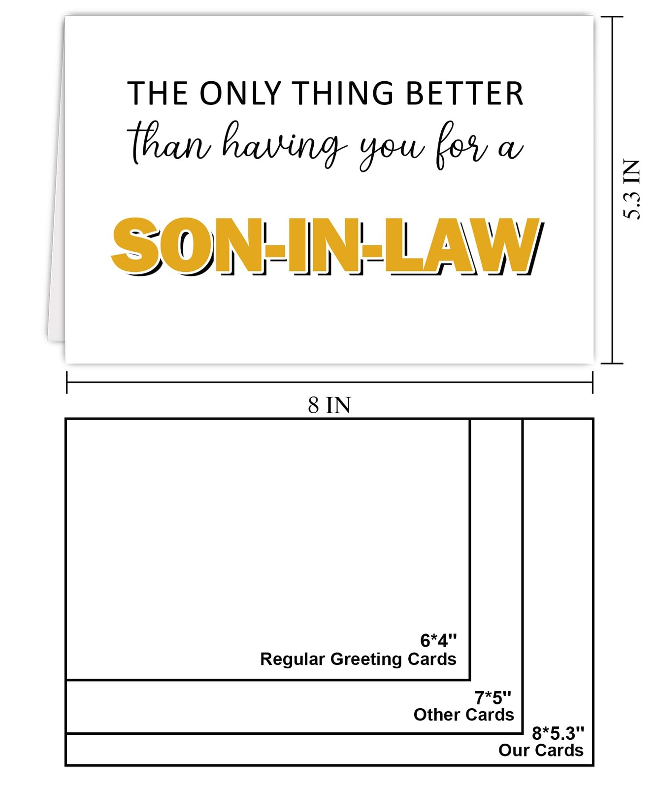 Heartwarming Birthday Card for Son In Law，Heartfelt Pun 8 x 5.3 inches, #10